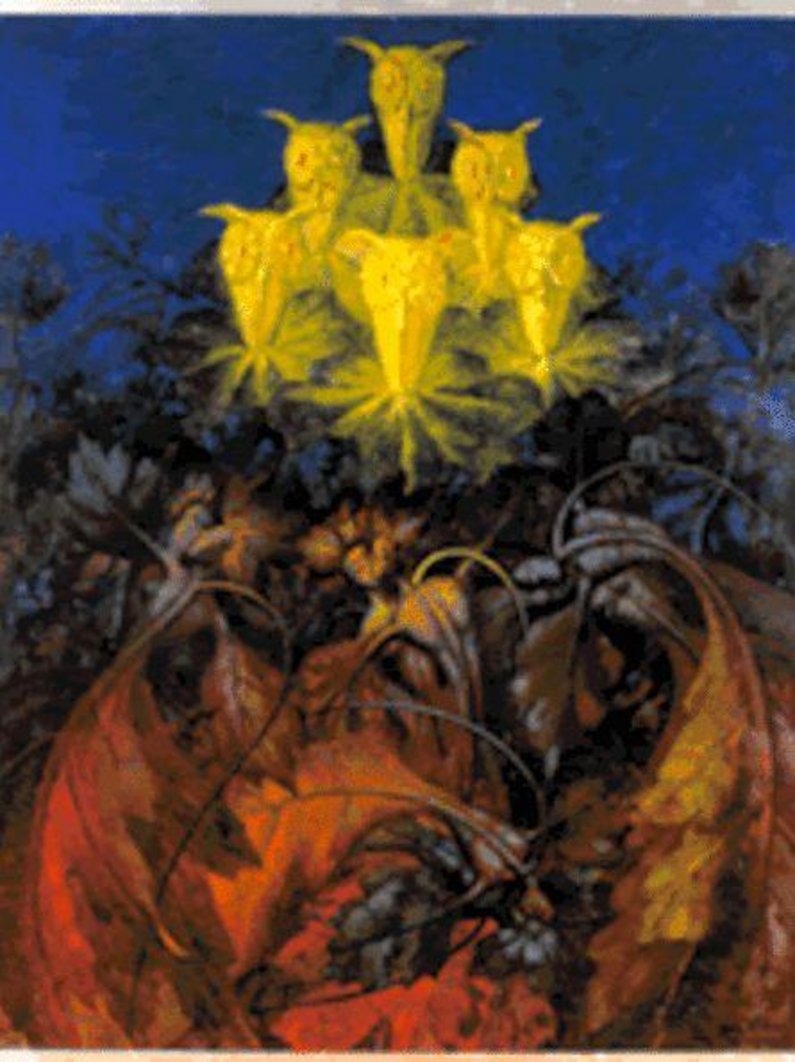 Bild "die Nacht" sig. Hermann Widmer, Berlin 1924
