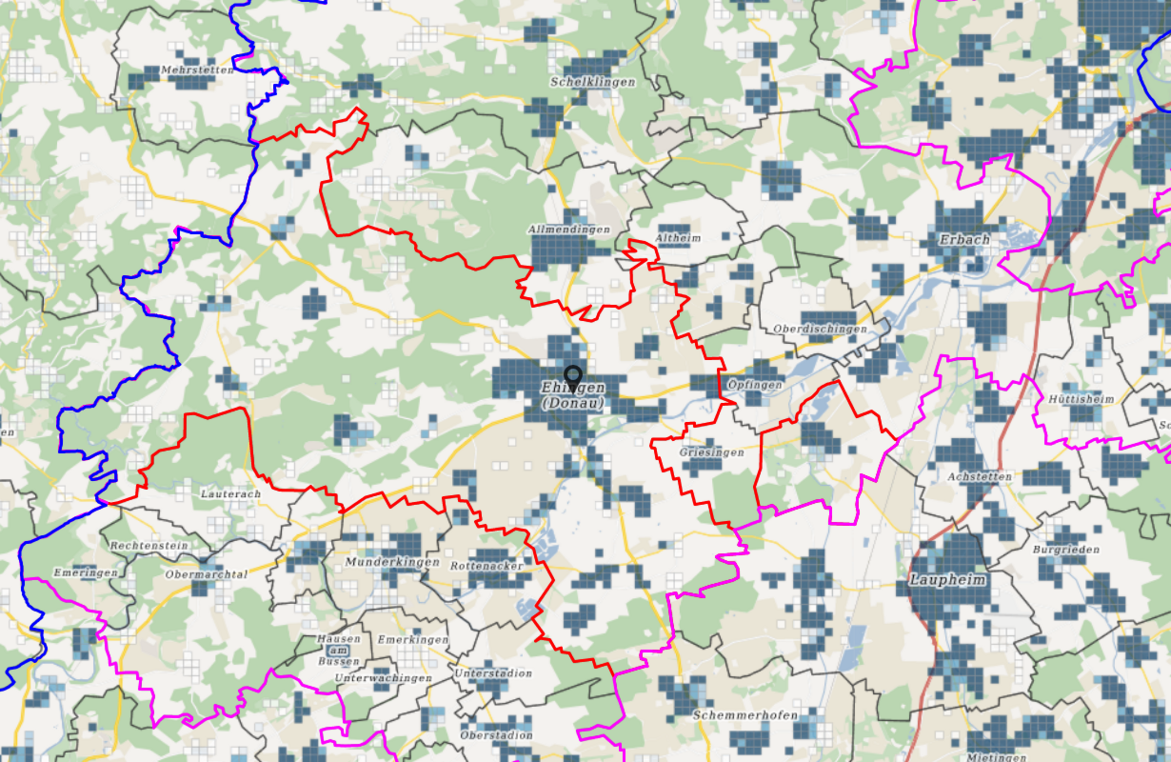 Versorgungslage laut Breitbandatlas im März 2021