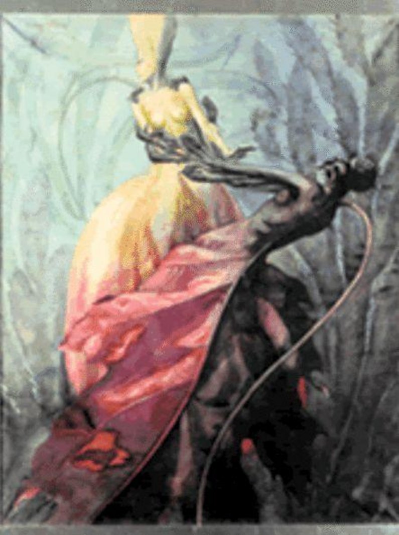 Bild "Liebesraub" sig. Hermann Widmer Aquarell