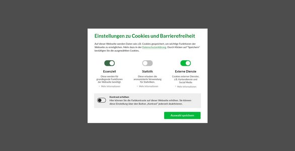 Cookie-Hinweis auf der Homepage Bild des Cookie-Hinweis auf der Homepage
